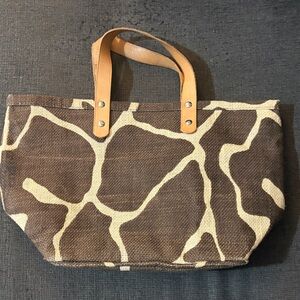 Murval Giraffe Print Brown and Cream Tote